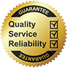 quality service reliability badge